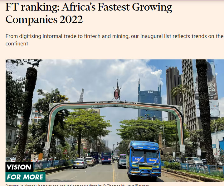 classement « Africa's Fastest Growing Companies 2022 »